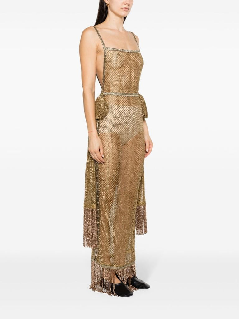 Gold LamÃ_x0083_Â© Lace Dress