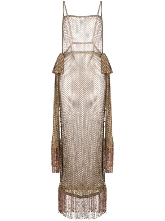 Gold LamÃ_x0083_Â© Lace Dress