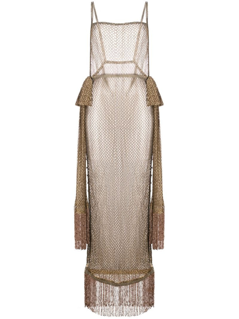 Gold LamÃ_x0083_Â© Lace Dress