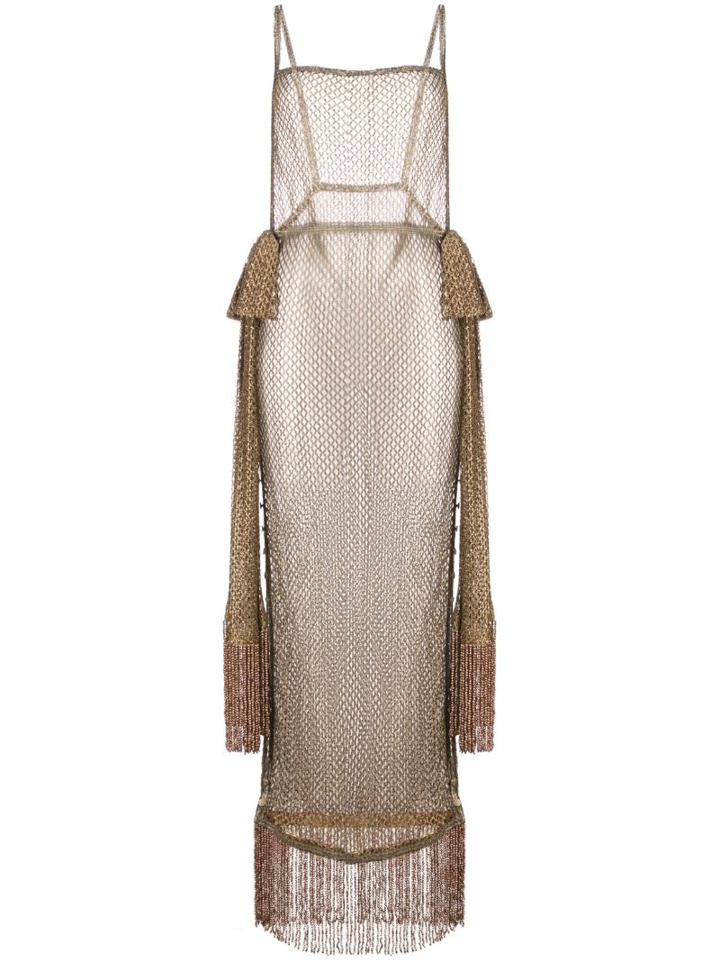 Gold LamÃ_x0083_Â© Lace Dress