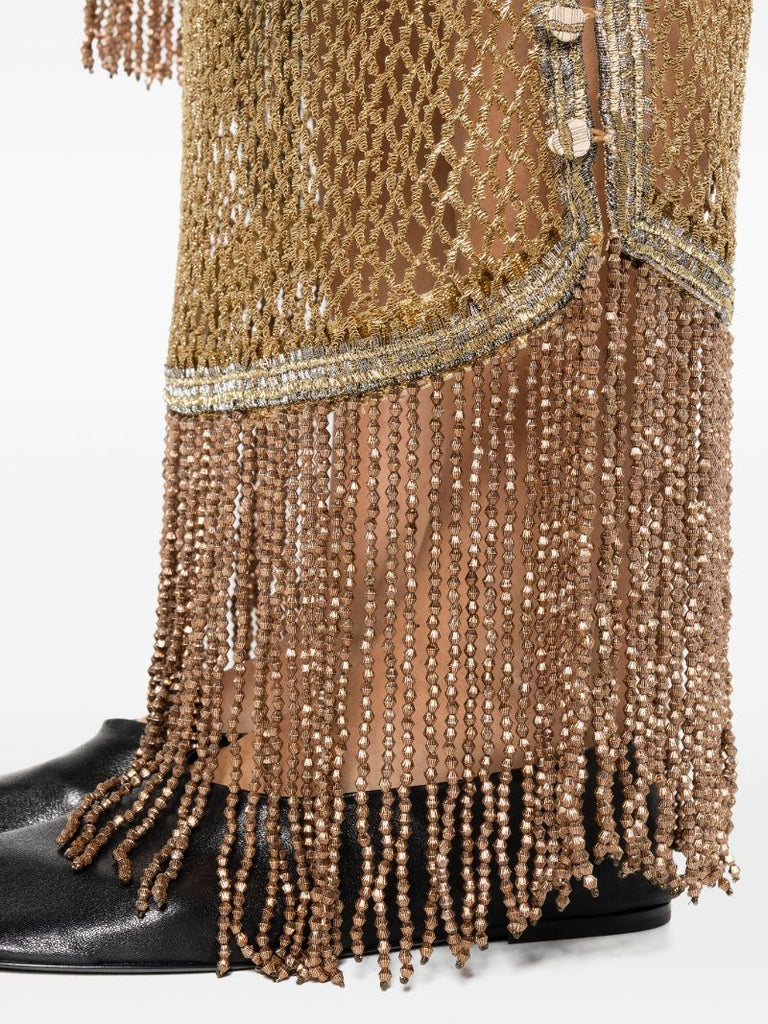 Gold LamÃ_x0083_Â© Lace Dress
