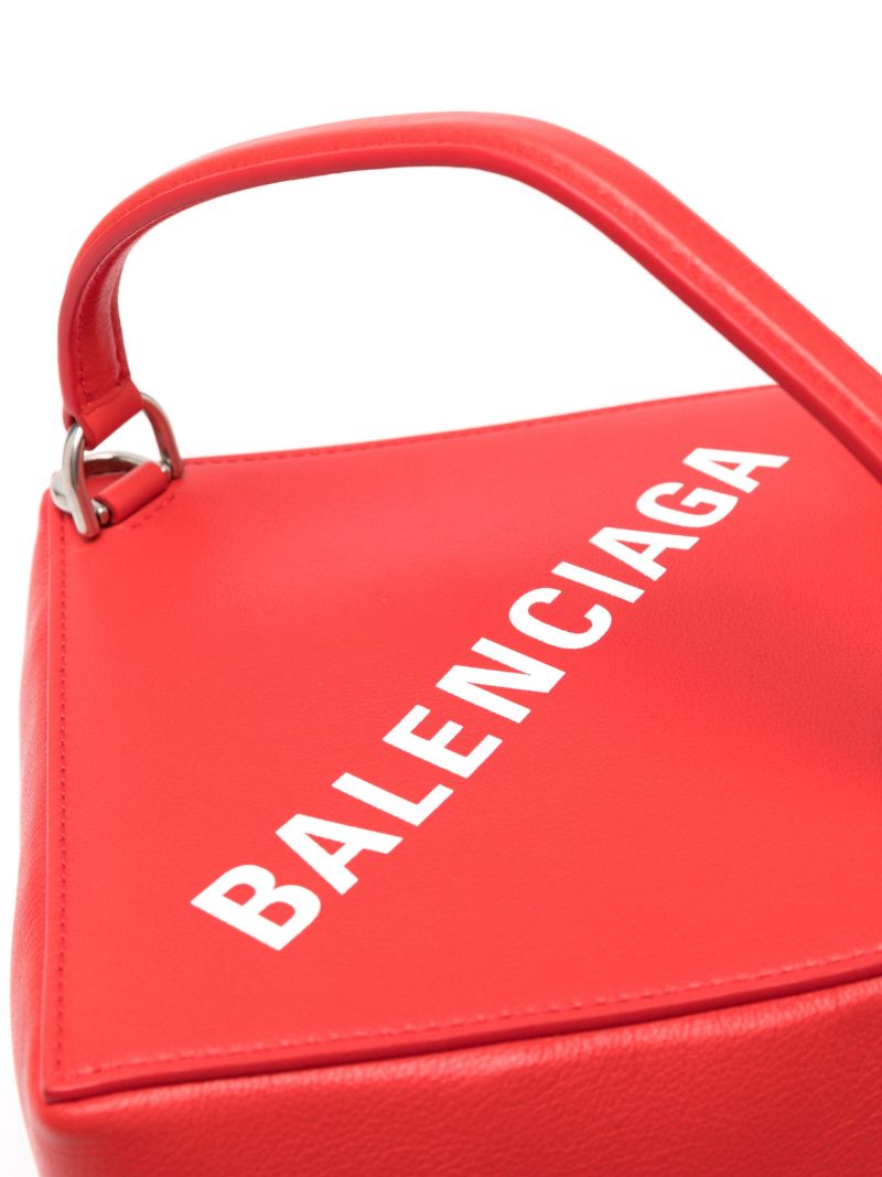 Red 4x4 Box Leather Tote Bag