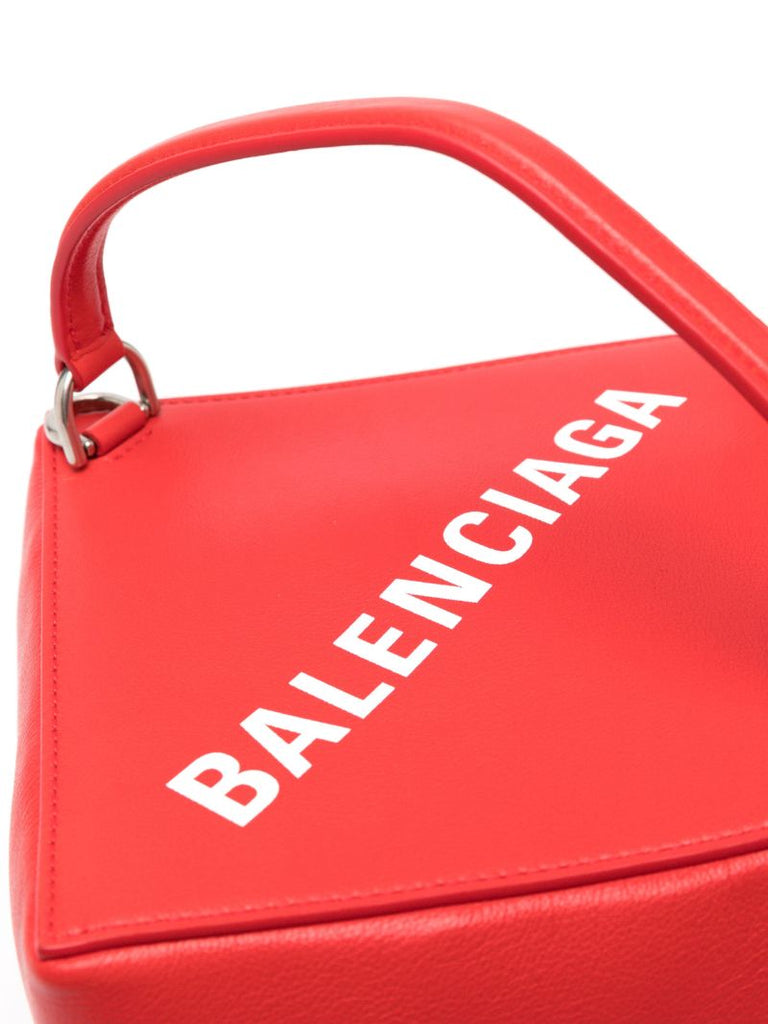 Red 4x4 Box Leather Tote Bag