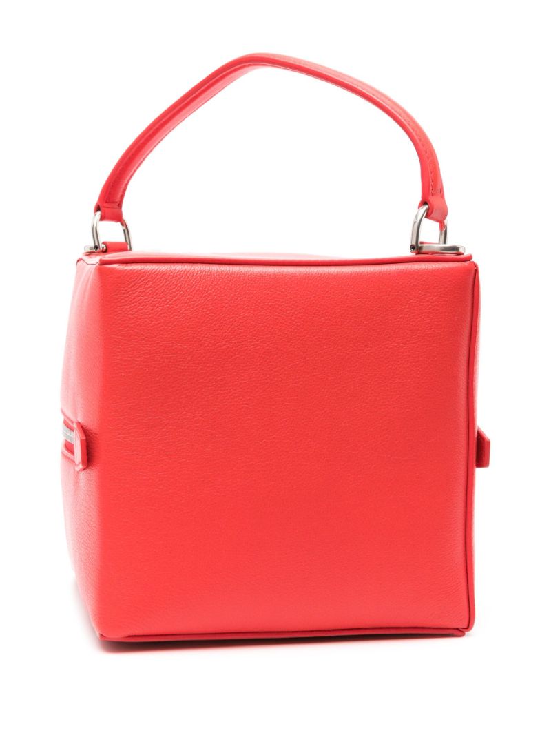 Red 4x4 Box Leather Tote Bag