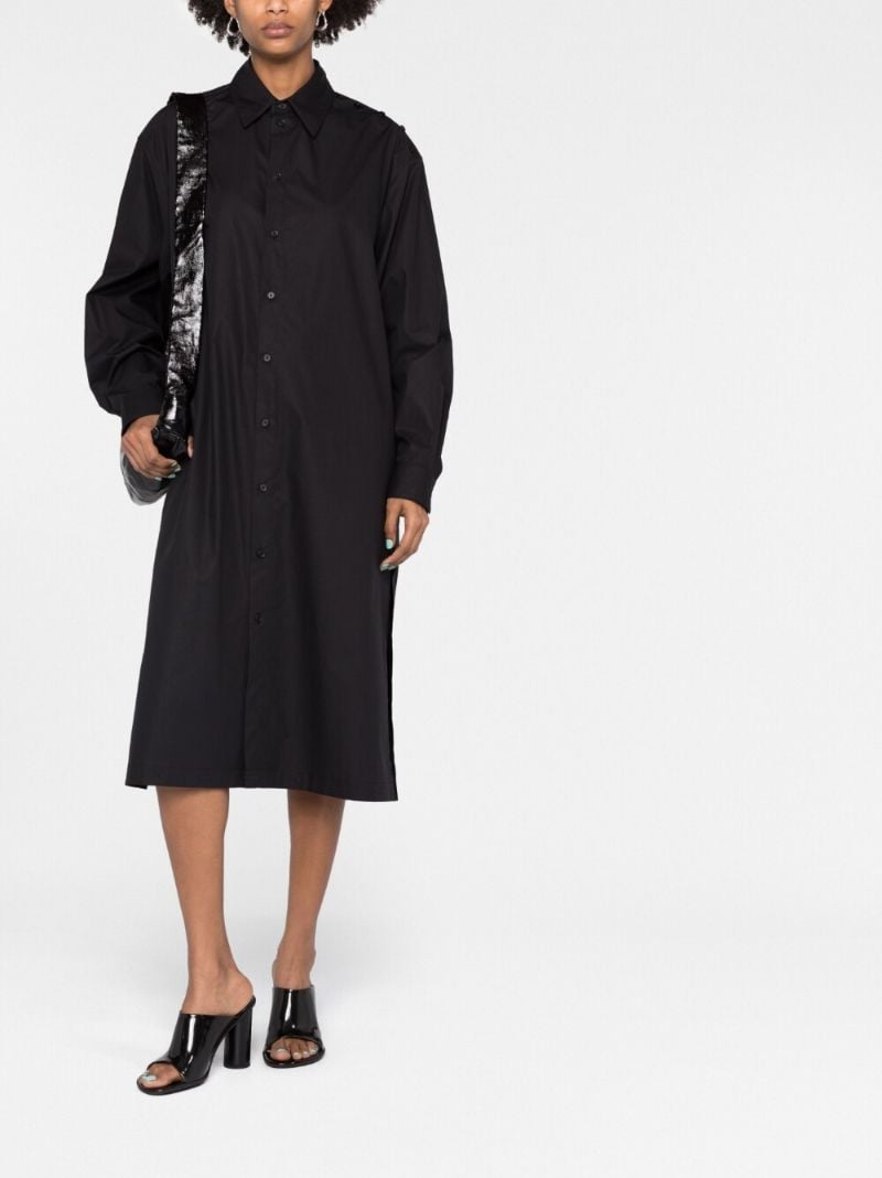 Black Cotton Shirt Dress