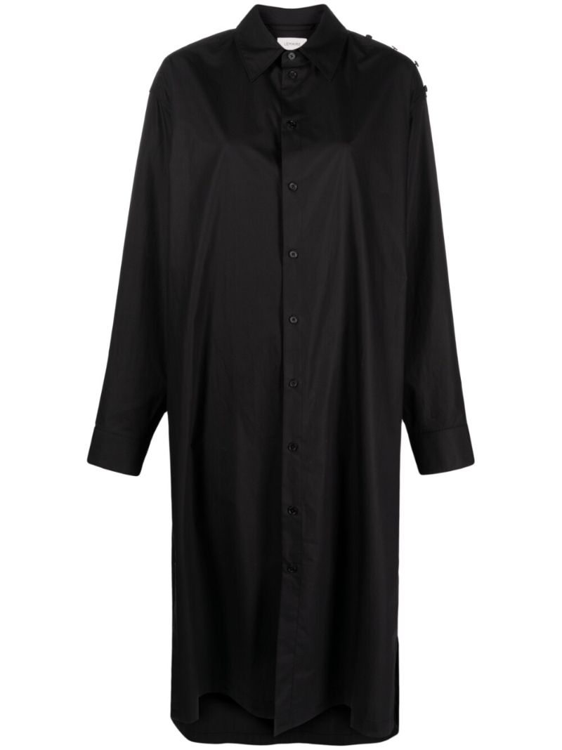 Black Cotton Shirt Dress
