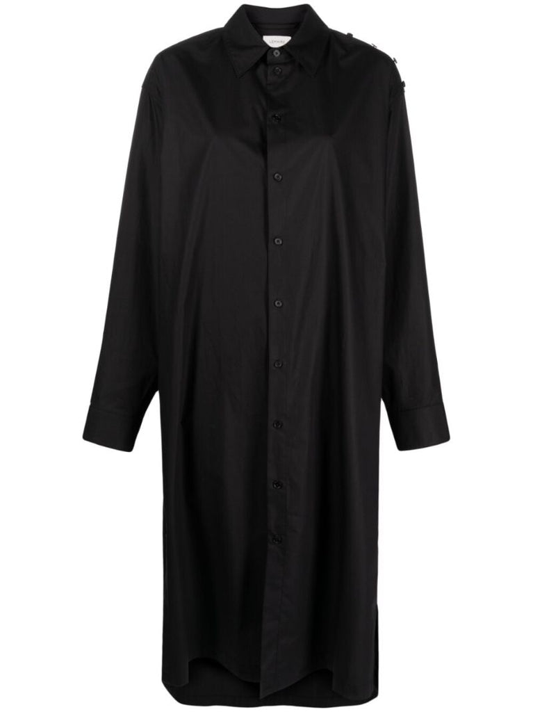 Black Cotton Shirt Dress