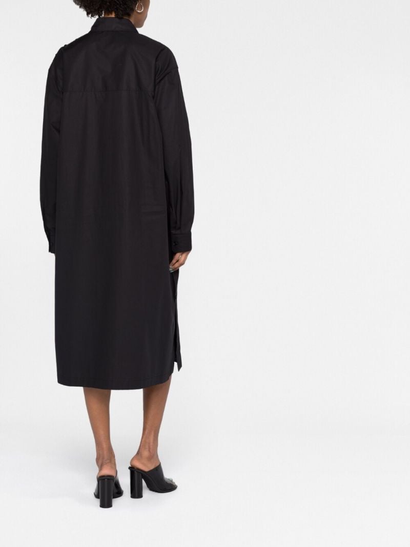 Black Cotton Shirt Dress