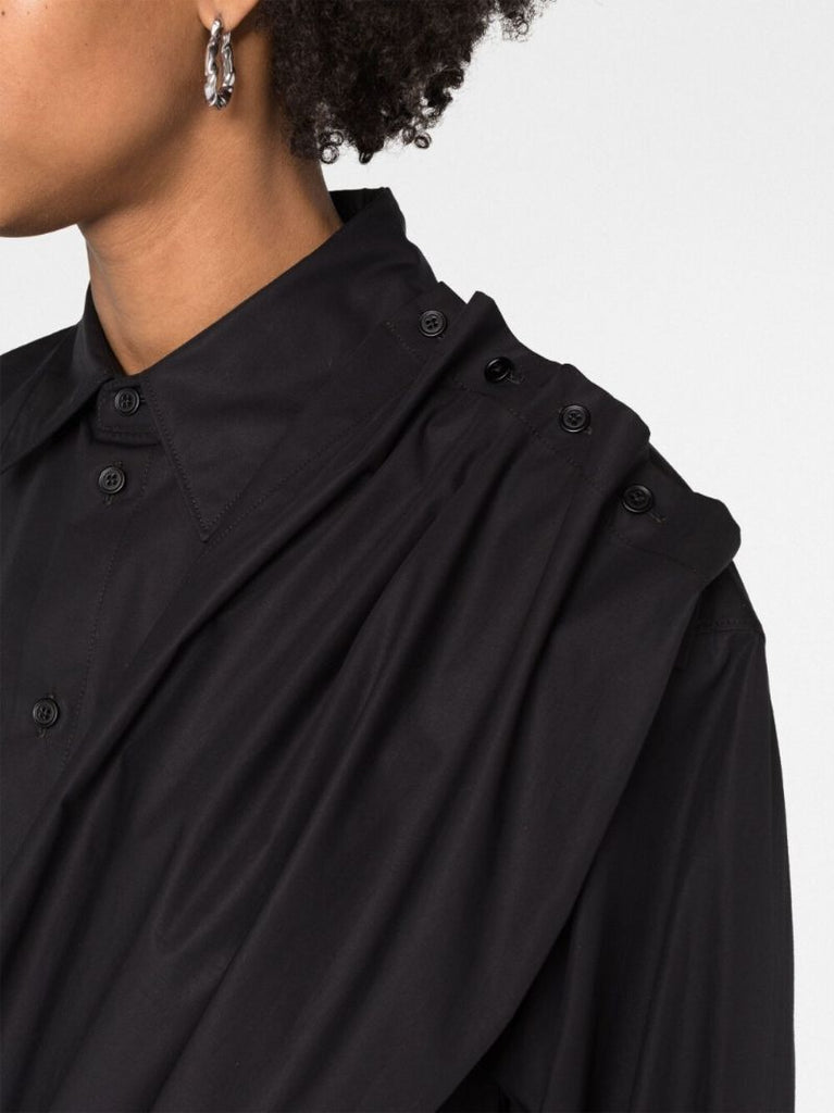 Black Cotton Shirt Dress