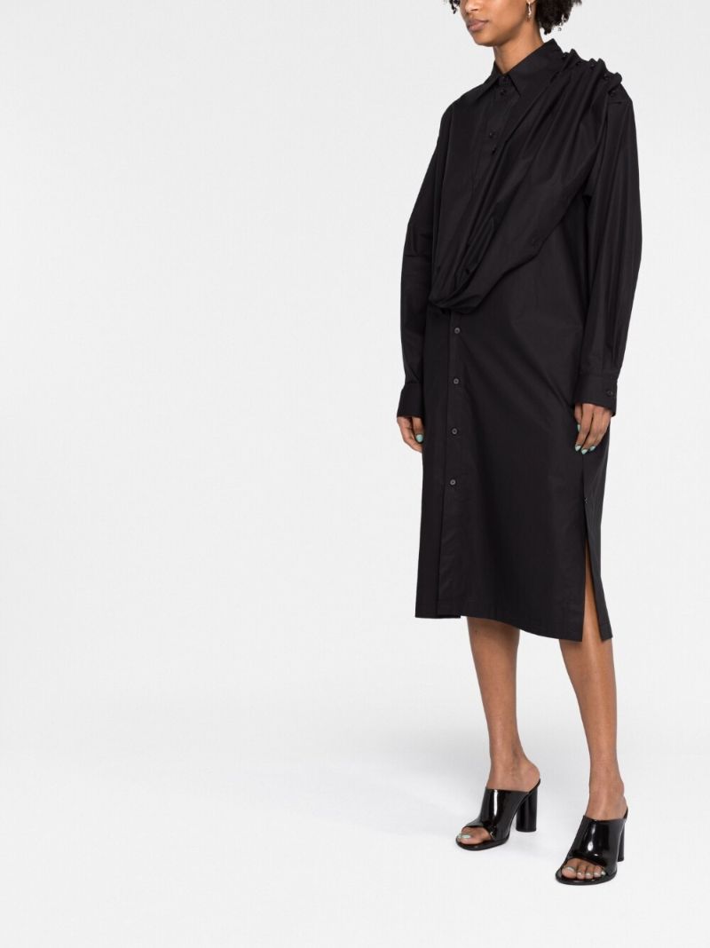 Black Cotton Shirt Dress