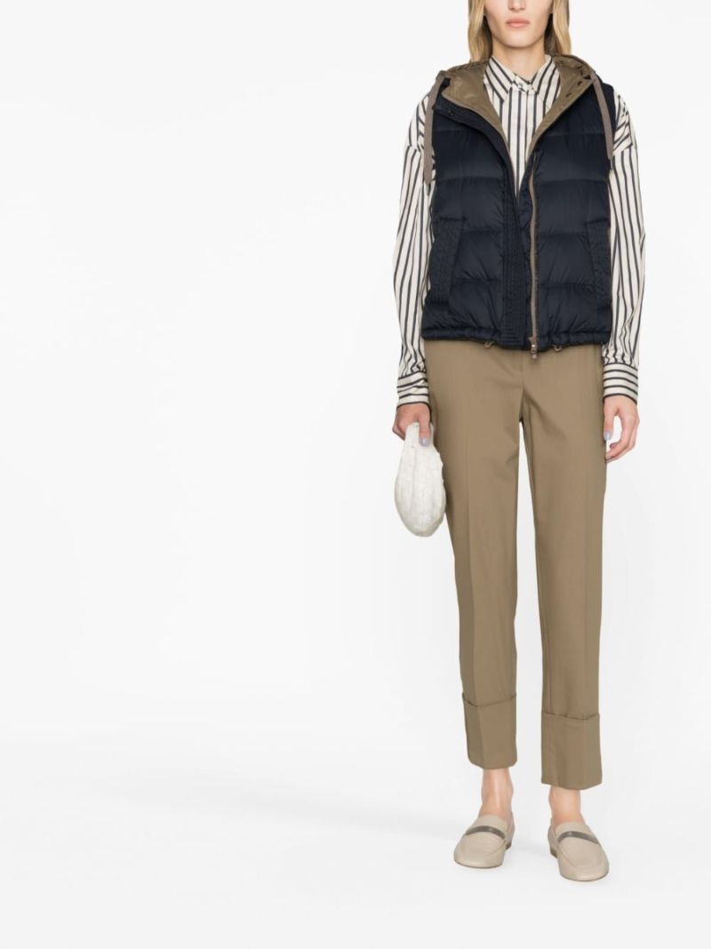 Blue Quilted Down Gilet