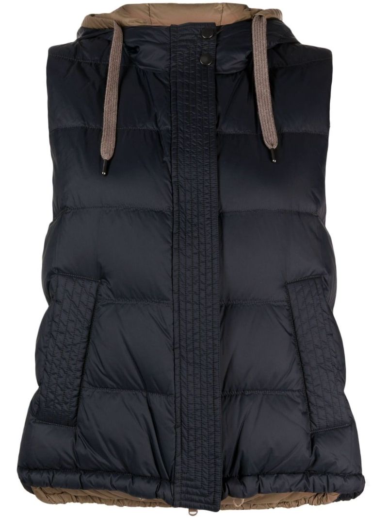 Blue Quilted Down Gilet