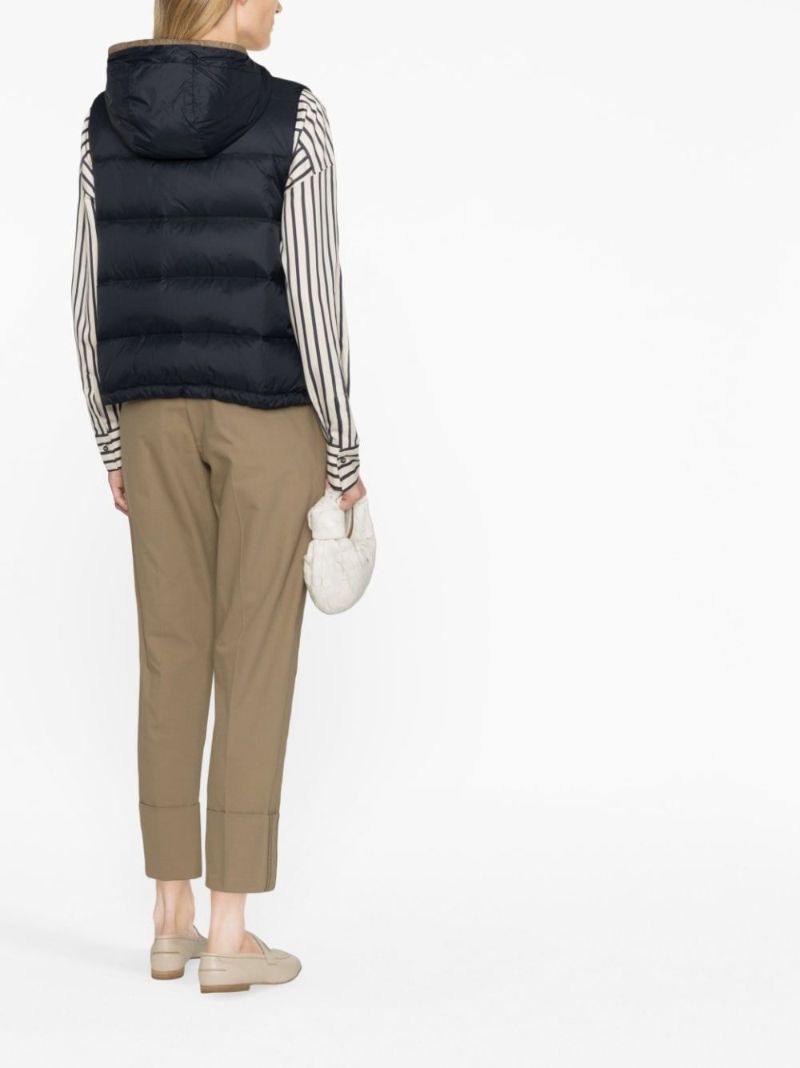 Blue Quilted Down Gilet