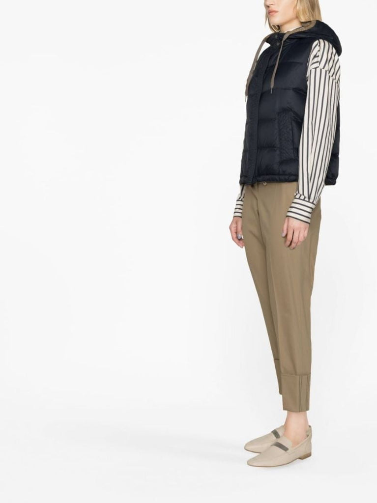Blue Quilted Down Gilet