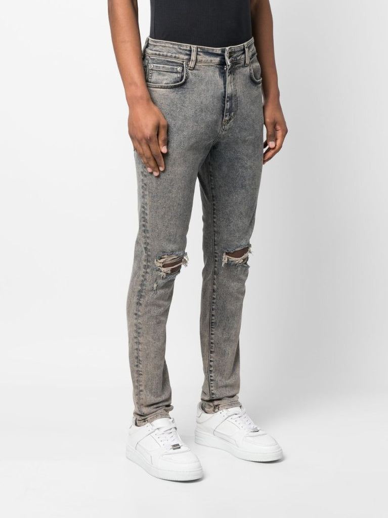Blue Ripped Detail Slim-fit Jeans