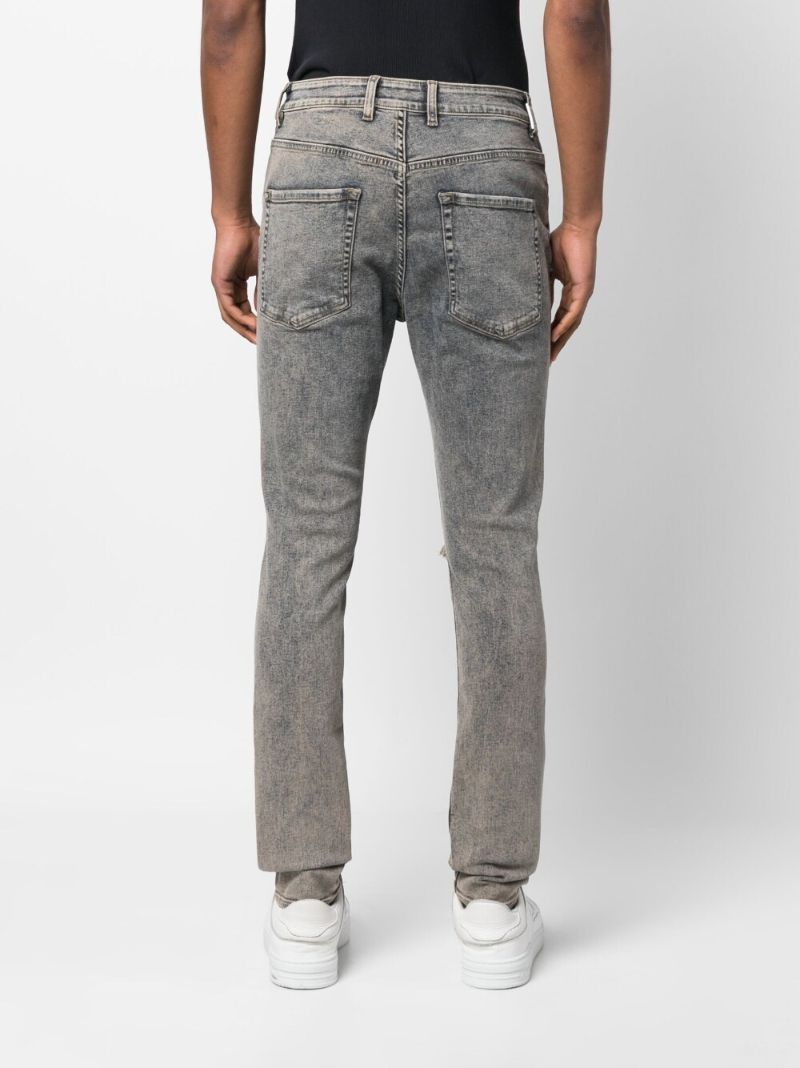 Blue Ripped Detail Slim-fit Jeans
