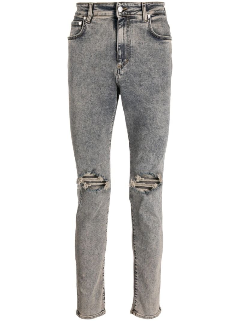 Blue Ripped Detail Slim-fit Jeans