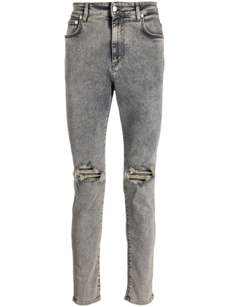 Blue Ripped Detail Slim-fit Jeans