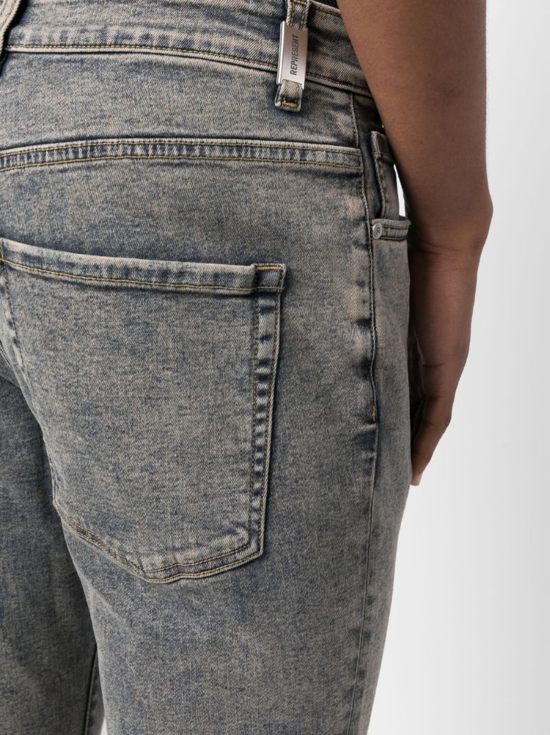 Blue Ripped Detail Slim-fit Jeans