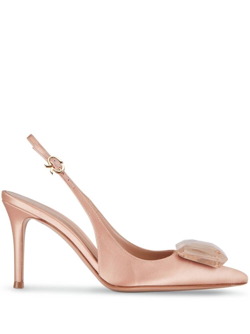 Pink Jaipur 85 Satin Slingback Pumps