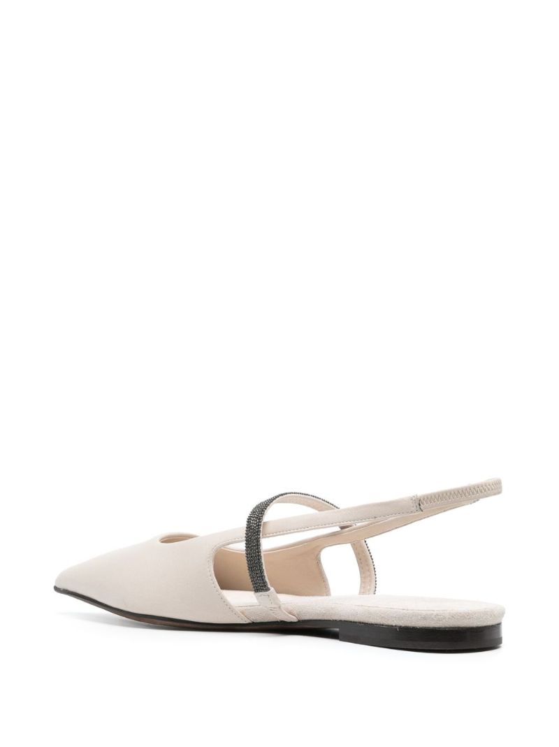 Neutral Monili Slingback Ballerina Shoes