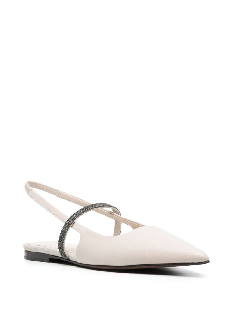 Neutral Monili Slingback Ballerina Shoes