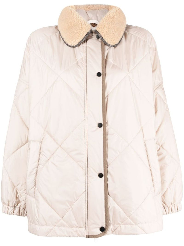 Neutral Quilted Short Coat