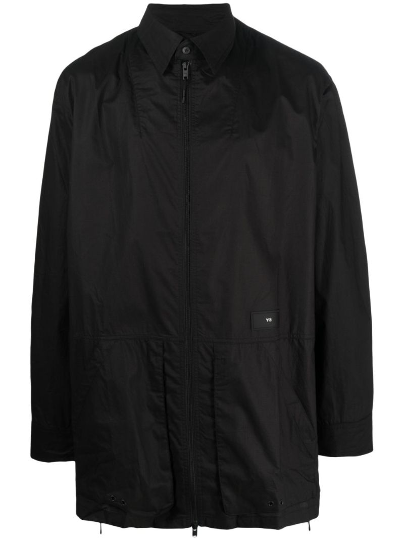 Black Ripstop Organic Cotton Shirt Jacket