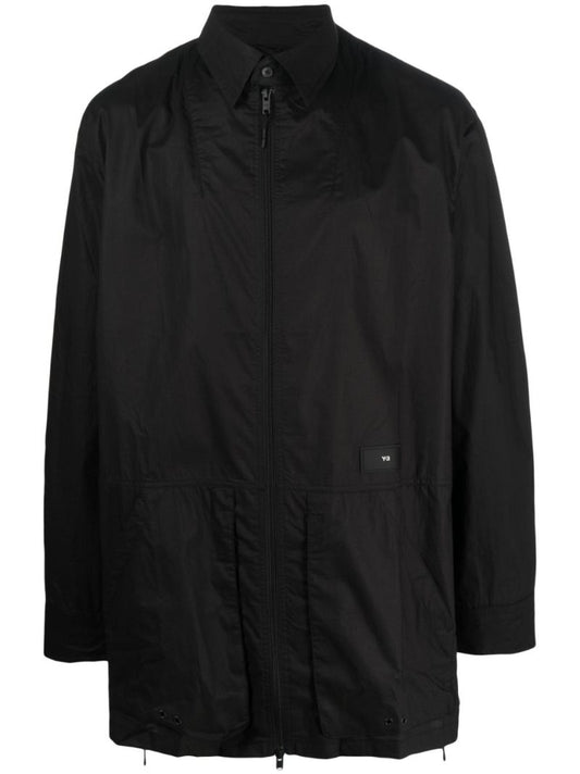 Black Ripstop Organic Cotton Shirt Jacket