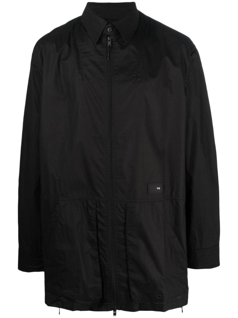 Black Ripstop Organic Cotton Shirt Jacket