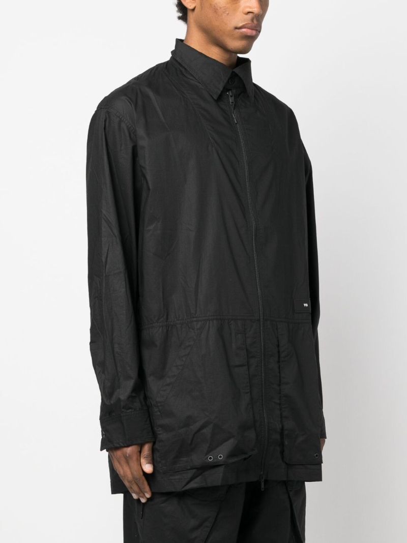 Black Ripstop Organic Cotton Shirt Jacket