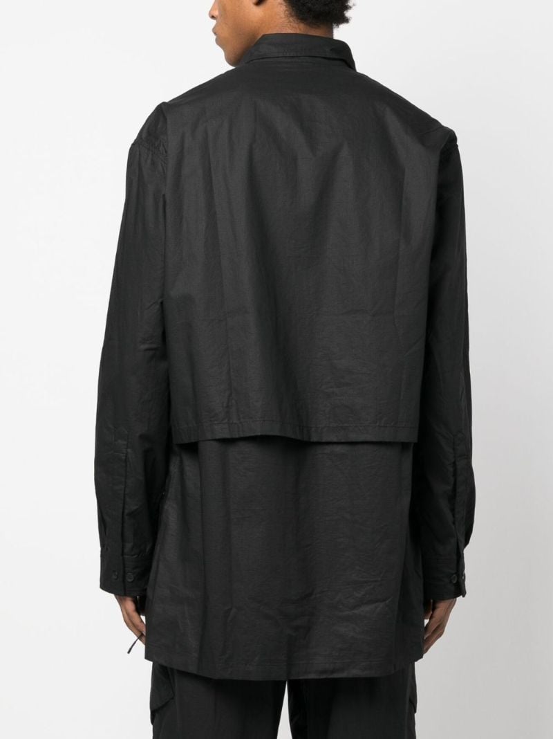 Black Ripstop Organic Cotton Shirt Jacket