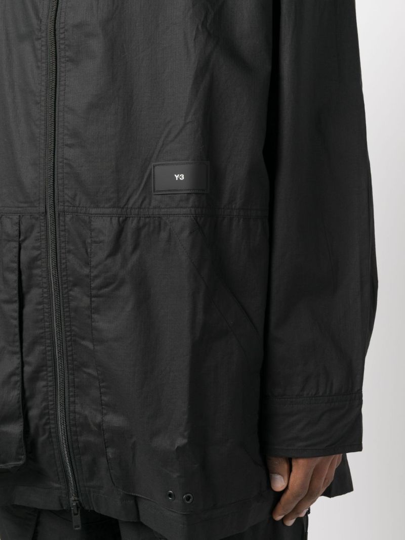 Black Ripstop Organic Cotton Shirt Jacket