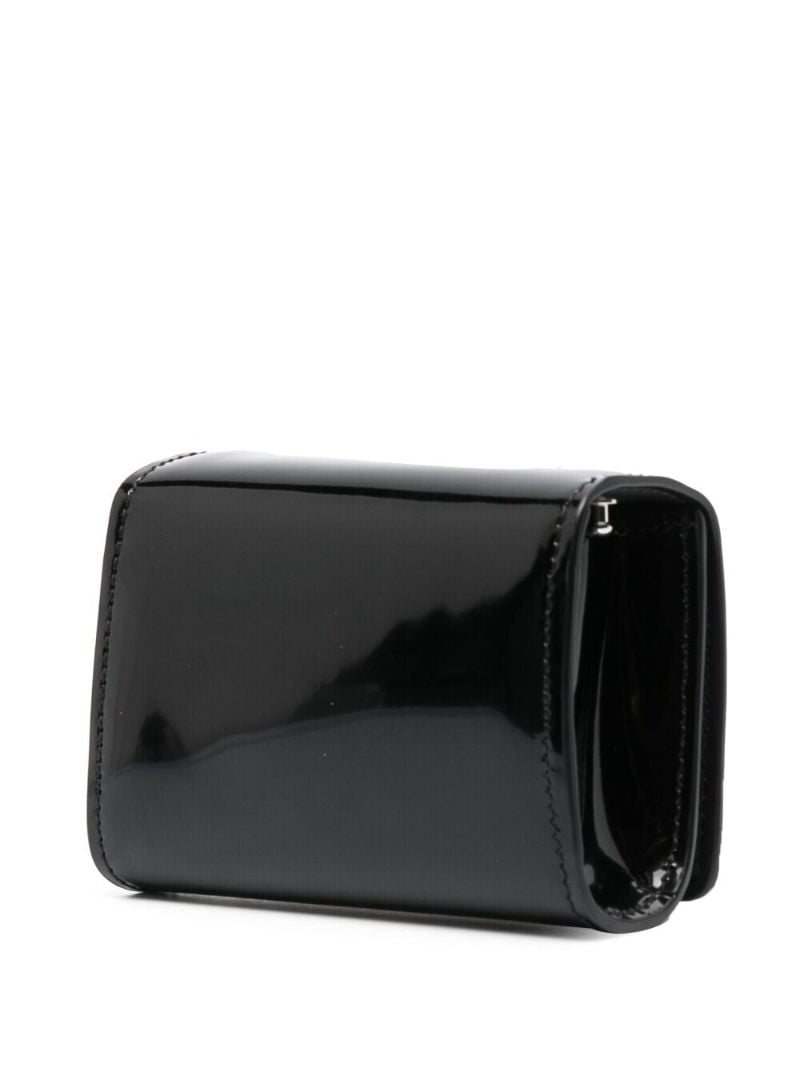 Black Logo Plaque Patent Leather Mini Bag