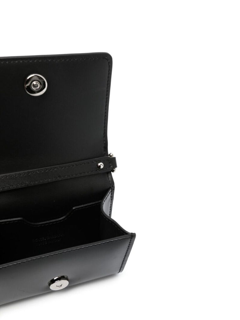 Black Logo Plaque Patent Leather Mini Bag