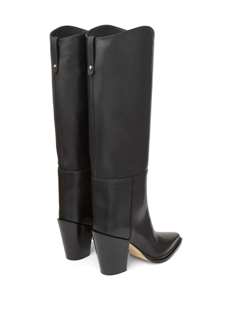 Black Cece 80 Leather Knee-high Boots