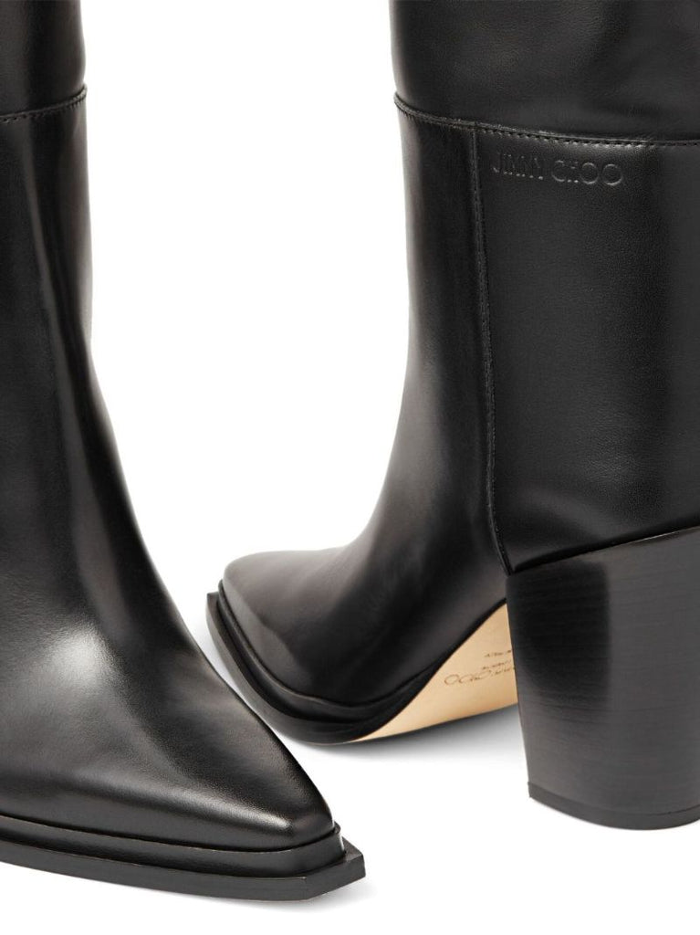 Black Cece 80 Leather Knee-high Boots