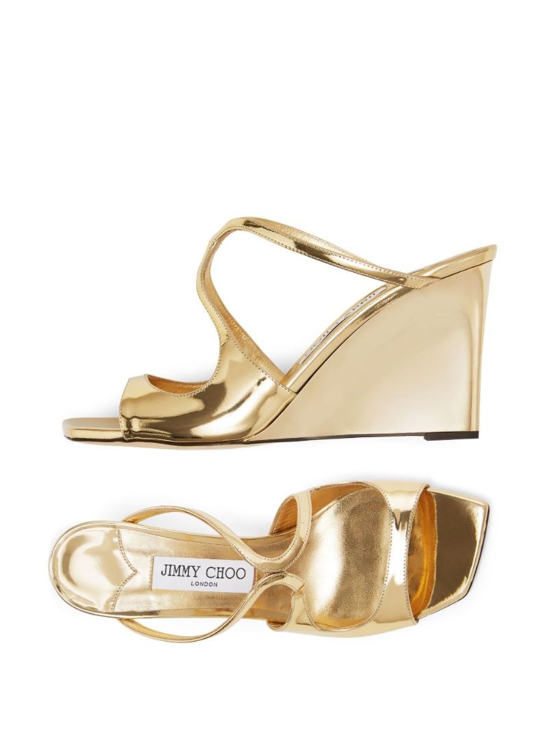 Gold Anise 85 Metallic Wedge Mules