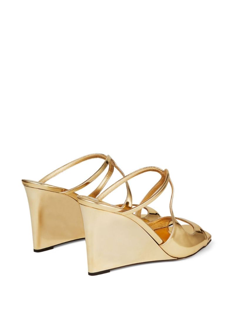 Gold Anise 85 Metallic Wedge Mules