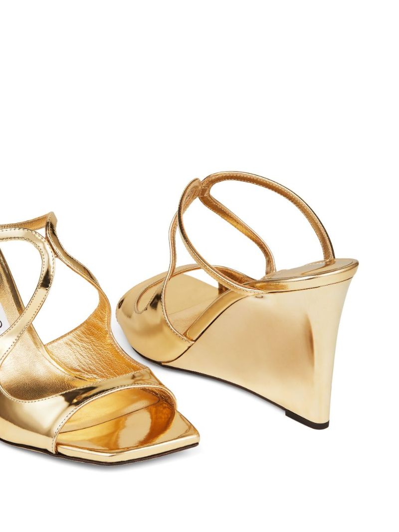Gold Anise 85 Metallic Wedge Mules