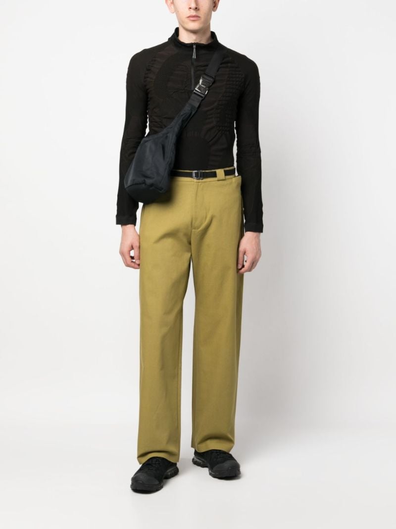 Brown 3d-knit Half-zip Top