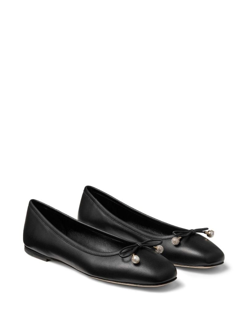 Black Elme Leather Ballerina Shoes