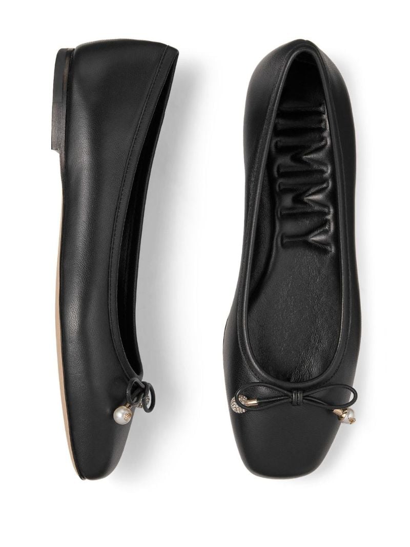 Black Elme Leather Ballerina Shoes
