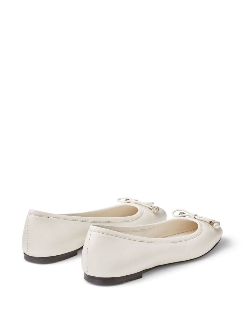 White Elme Leather Ballerina Shoes