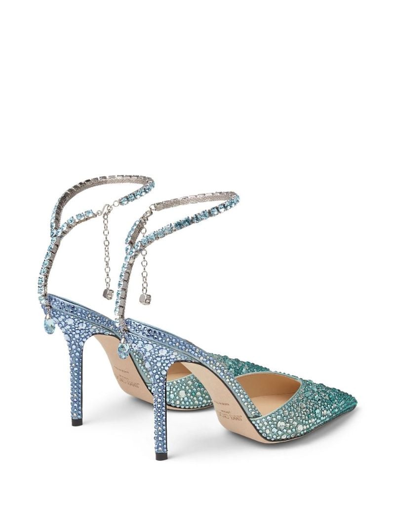 Green Saeda 100 Crystal Pumps