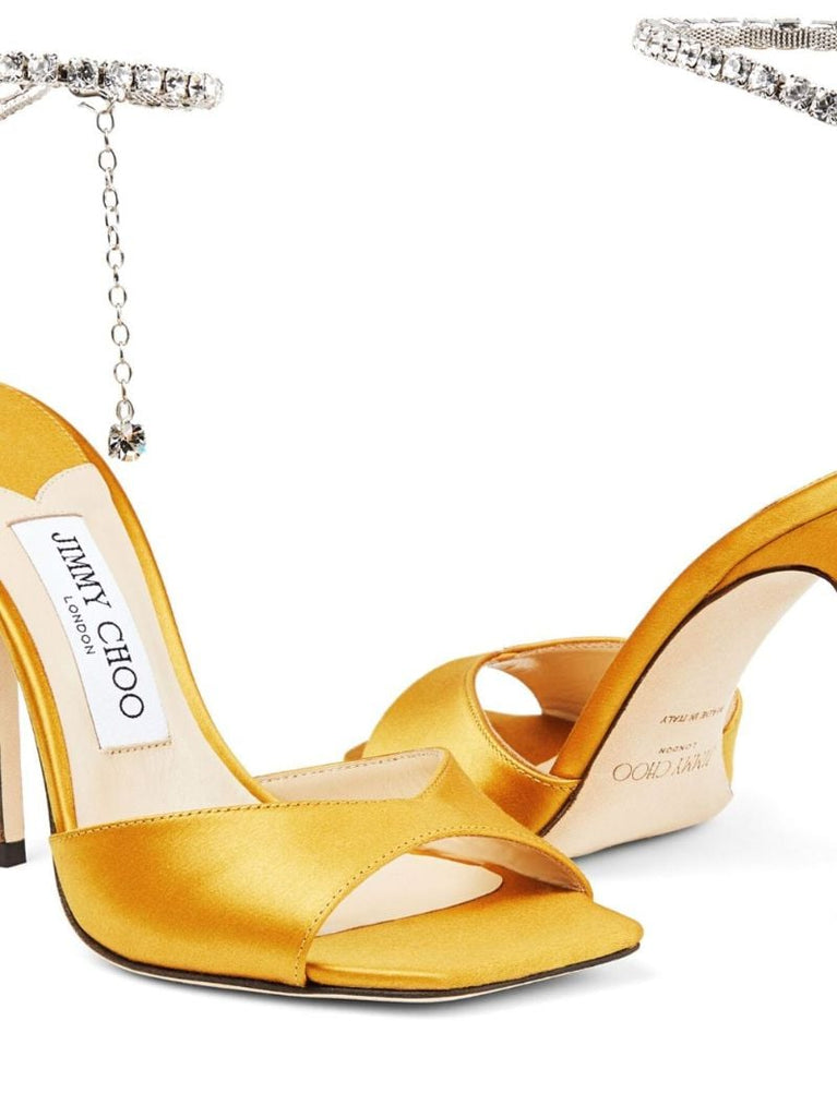 Yellow Saeda 100 Satin Sandals