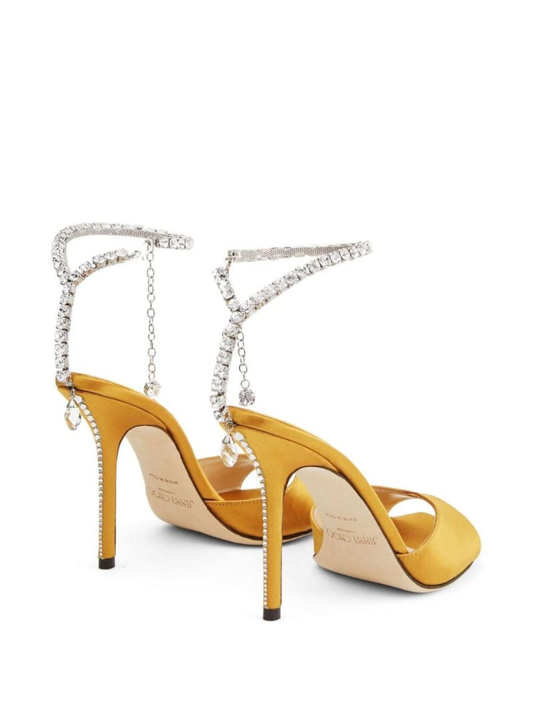 Yellow Saeda 100 Satin Sandals