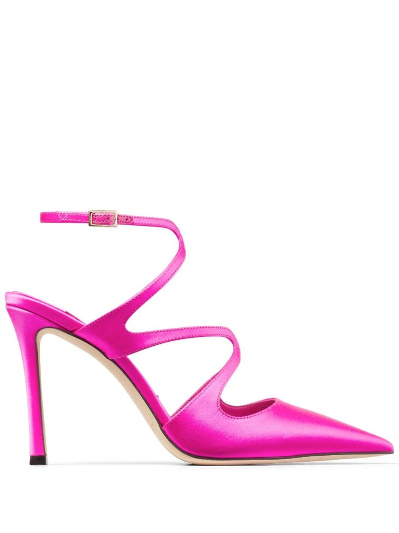Pink Azia 95 Satin Pumps