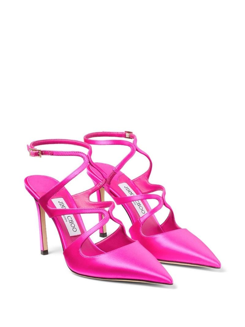 Pink Azia 95 Satin Pumps