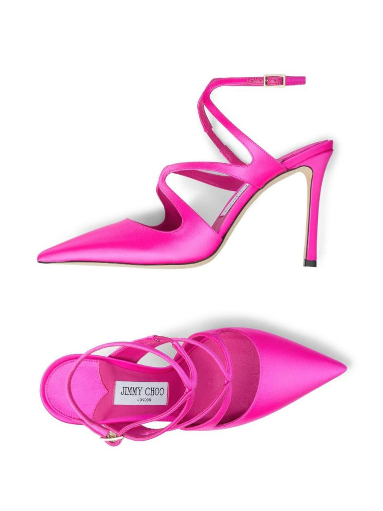 Pink Azia 95 Satin Pumps